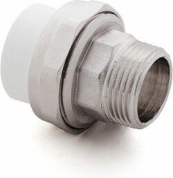 Американка ПП 20х1/2" с наружной резьбой белая РосТурПласт (10640) купить в сети строительных магазинов Мастак