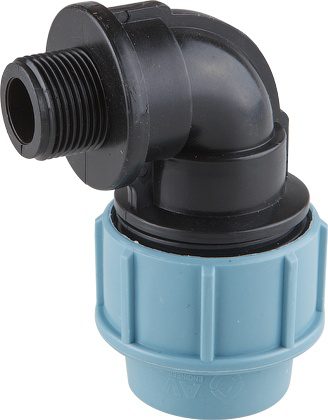 Угольник ПНД компрессионный 32x1" с наружной резьбой AV ENGINEERING (AVE1033201) купить в Мастак Угольник ПНД компрессионный 32x1" с наружной резьбой AV ENGINEERING (AVE1033201) купить в сети строительных магазинов Мастак