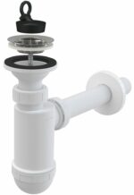 Сифон для умывальника O32 с нержавеющей peшeткой O63 ALCAPLAST (A410-BL-01) купить в сети строительных магазинов Мастак