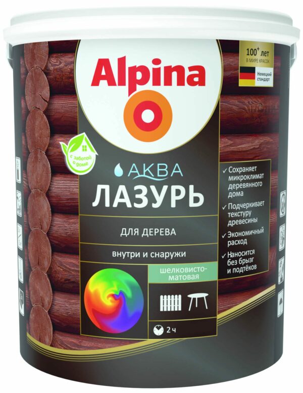 Лазурь для дерева ALPINA Аква махагон 0