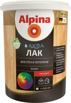 Лак акриловый ALPINA Аква Для стен и потолков прозрачный 0