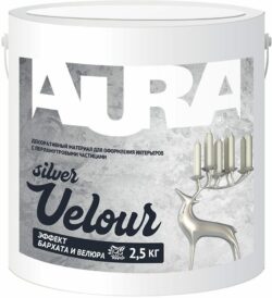 Материал декоративный AURA Velour Silver 2