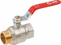 Кран шаровой 1" PN40 с внутренней-наружной резьбой ручка AV ENGINEERING (AVE091001) купить в сети строительных магазинов Мастак