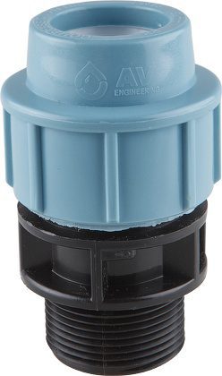 Муфта ПНД компрессионная 32x3/4" с наружной резьбой AV ENGINEERING (AVE1063234) купить в Мастак Муфта ПНД компрессионная 32x3/4" с наружной резьбой AV ENGINEERING (AVE1063234) купить в сети строительных магазинов Мастак