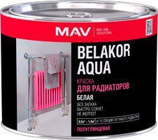 Краска акриловая BELAKOR Aqua 17 для радиаторов белая полуглянцевая 1 л купить в сети строительных магазинов Мастак