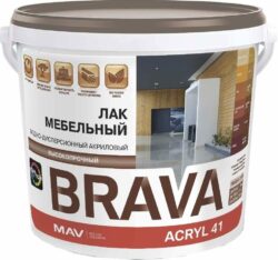 Лак акриловый BRAVA ACRYL 41 ВД-АК-2041 полуматовый бесцветный 3 л купить в сети строительных магазинов Мастак