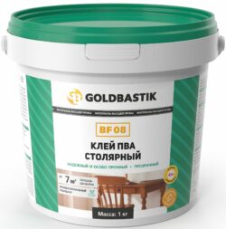 Клей ПВА столярный GOLDBASTIK 1 кг (BF 08) купить в сети строительных магазинов Мастак