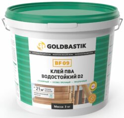 Клей ПВА столярный GOLDBASTIK Водостойкий D2 3 кг (BF 09) купить в сети строительных магазинов Мастак