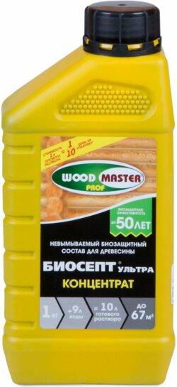 Антисептик WOODMASTER Биосепт-Ультра-концентрат 1 кг купить в сети строительных магазинов Мастак