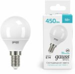 Лампа светодиодная E14 Gauss Basic G45 5 Вт 4000K (10501252) купить в сети строительных магазинов Мастак