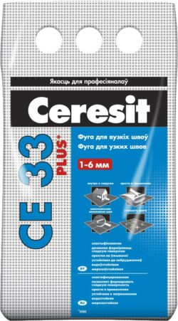 Фуга цементная CERESIT CE-33 Plus 01 белый 2 кг купить в сети строительных магазинов Мастак