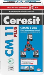Клей для плитки CERESIT CM 11 Plus 25 кг купить в сети строительных магазинов Мастак