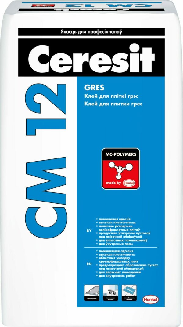 Клей для плитки CERESIT CM 12 Gres 25 кг купить в сети строительных магазинов Мастак