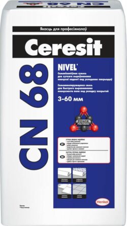 Самонивелир цементно-гипсовый CERESIT CN 68 25 кг купить в сети строительных магазинов Мастак