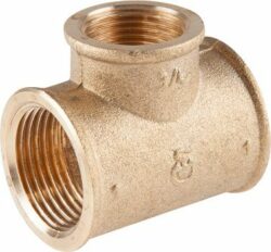Тройник латунный 1"х3/4"х1" переходной с внутренней резьбой ЦВЕТЛИТ (ЦРБ0021) купить в сети строительных магазинов Мастак