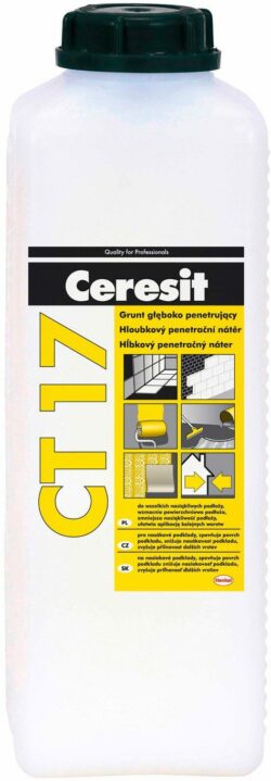 Грунтовка CERESIT CT 17 Profi Grunt концентрат светло-желтый 2 л купить в сети строительных магазинов Мастак