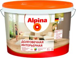 Краска виниловая ALPINA Долговечная интерьерная белый База 1 10 л (948102055) купить в сети строительных магазинов Мастак