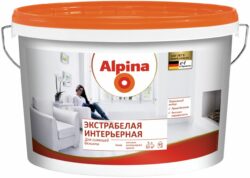 Краска виниловая ALPINA Экстрабелая интерьерная белый 5 л (948102064) купить в сети строительных магазинов Мастак