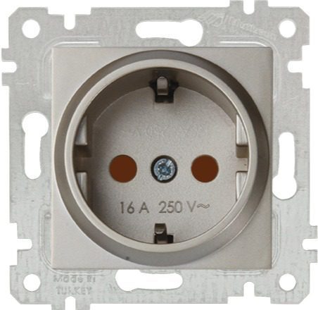 Розетка скрытая с заземлением MUTLUSAN Rita титан (2200 605 0283) купить в Мастак Розетка скрытая с заземлением MUTLUSAN Rita титан (2200 605 0283) купить в сети строительных магазинов Мастак