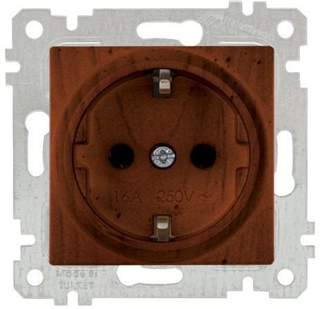 Розетка скрытая с заземлением MUTLUSAN Rita орех (2200 600 0257) купить в Мастак Розетка скрытая с заземлением MUTLUSAN Rita орех (2200 600 0257) купить в сети строительных магазинов Мастак