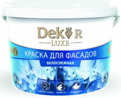 Краска ВД акриловая DEKOR для фасадов белая 14 кг (26-561) купить в сети строительных магазинов Мастак