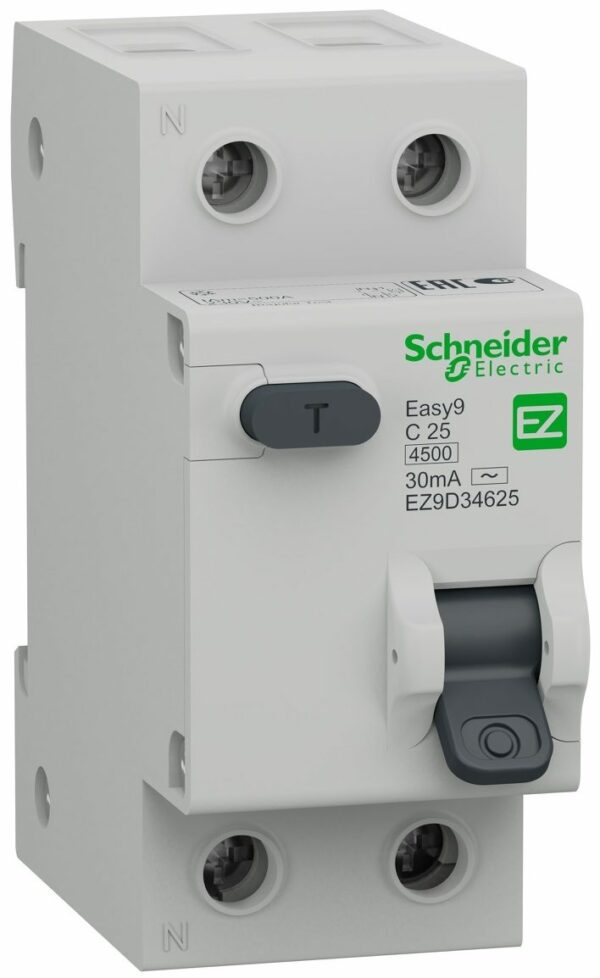 Дифавтомат SCHNEIDER ELECTRIC Easy9 1P+N C25 тип AC 30мА (EZ9D34625)  купить в сети строительных магазинов Мастак