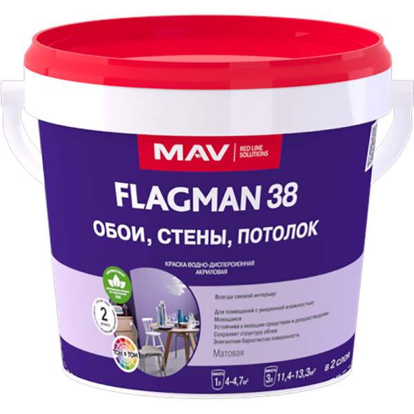 Краска акриловая FLAGMAN 38 обои