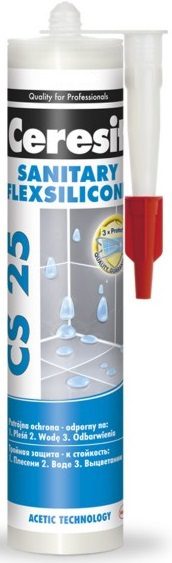 Герметик силиконовый CERESIT CS 25 санитарный белый 280 мл (1573256) купить в сети строительных магазинов Мастак