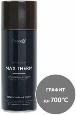 Эмаль аэрозольная термостойкая ELCON Max Therm графит 520 мл купить в сети строительных магазинов Мастак