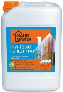 Грунтовка акриловая HAUS MASTER концентрат 10 л купить в сети строительных магазинов Мастак