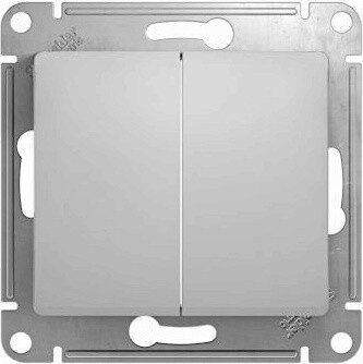 Выключатель двухклавишный скрытый SCHNEIDER ELECTRIC Glossa алюминий (GSL000351) купить в Мастак Выключатель двухклавишный скрытый SCHNEIDER ELECTRIC Glossa алюминий (GSL000351) купить в сети строительных магазинов Мастак