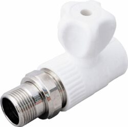 Вентиль ПП для радиатора 20х1/2" прямой белый РосТурПласт (10531) купить в сети строительных магазинов Мастак