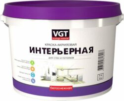 Краска акриловая VGT ВД-АК-2180 для стен и потолков белоснежная 15 кг купить в сети строительных магазинов Мастак