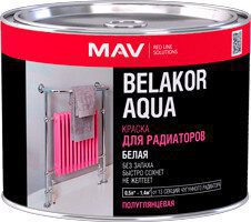 Краска акриловая BELAKOR Aqua 17 для радиаторов белая полуглянцевая 0