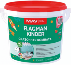 Краска ВД акриловая FLAGMAN KINDER интерьерная белая полуматовая 3 л купить в сети строительных магазинов Мастак