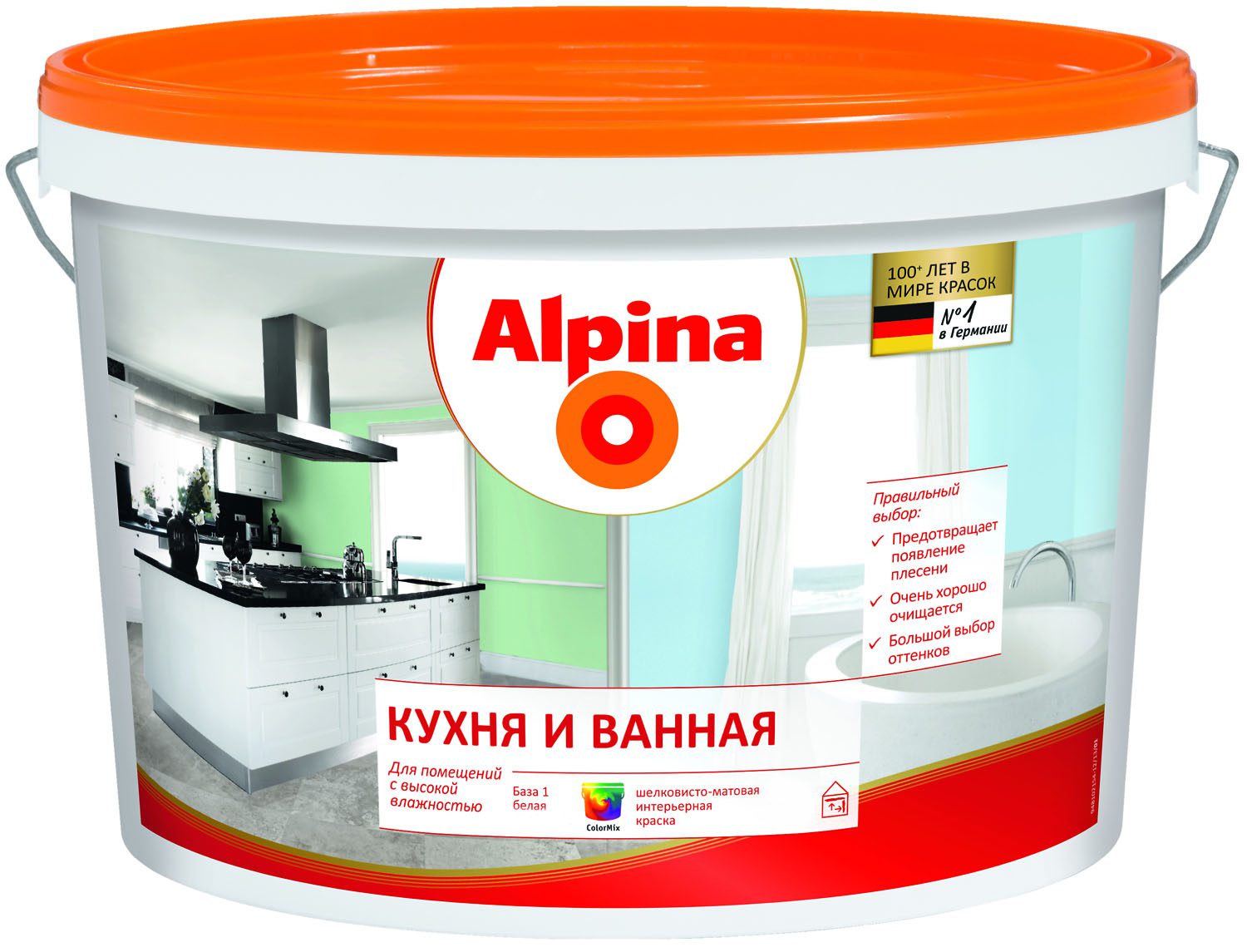 Краска виниловая ALPINA Кухня и ванная белая База 1 5 л (948102089) купить в Мастак Краска виниловая ALPINA Кухня и ванная белая База 1 5 л (948102089) купить в сети строительных магазинов Мастак