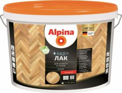 Лак акриловый ALPINA Аква Для паркета и полов прозрачный 10 л (948103567) купить в сети строительных магазинов Мастак