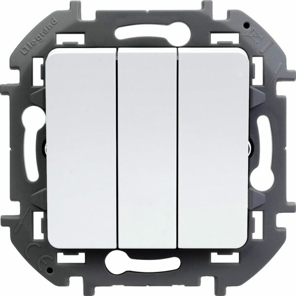Выключатель трехклавишный скрытый LEGRAND Inspiria белый (673640) купить в сети строительных магазинов Мастак