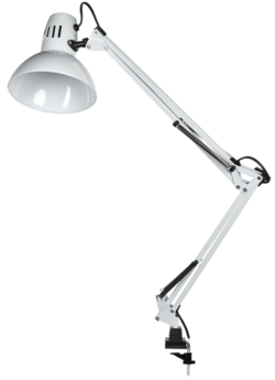 Лампа настольная на струбцине IEK Lighting 1014 белый (LNNL4-1014-2-VV40K01) купить в сети строительных магазинов Мастак