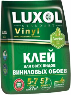 Клей обойный LUXOL Standart Винил 180 г купить в сети строительных магазинов Мастак