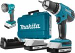 Дрель-шуруповерт аккумуляторная MAKITA DF 457 DWLE и фонарь (DF457DWLE) купить в сети строительных магазинов Мастак