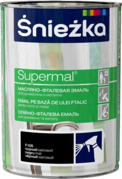 Эмаль масляно-фталевая SNIEZKA Supermal черная матовая 0