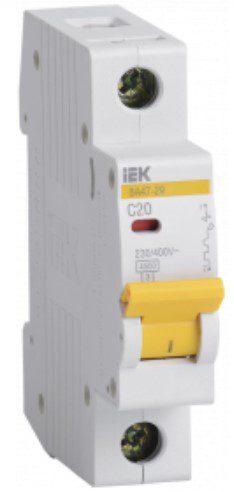 Автоматический выключатель IEK ВА47-29 1Р 20А С 4 Автоматический выключатель IEK ВА47-29 1Р 20А С 4