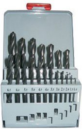 Набор сверл по металлу 19 штук Р6М5-ВЦ НС Томский инструмент (НС-19И) купить в сети строительных магазинов Мастак