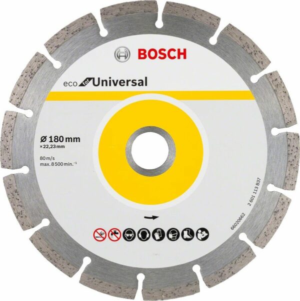 Круг алмазный 180х22 мм универсальный сегментированный ECO UNIVERSAL BOSCH (2608615043) купить в сети строительных магазинов Мастак