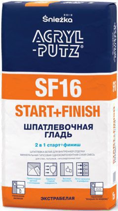 Шпатлевка гипсовая SNIEZKA Acryl-Putz SF16 START+FINISH 5 кг купить в сети строительных магазинов Мастак