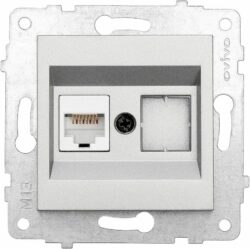 Розетка компьютерная OVIVO Grano серебро (600-000310-229) купить в сети строительных магазинов Мастак