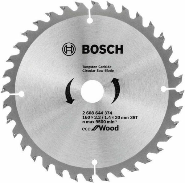 Диск пильный 160х20 мм 36 зубьев BOSCH Eco for Wood (2608644374) купить в сети строительных магазинов Мастак