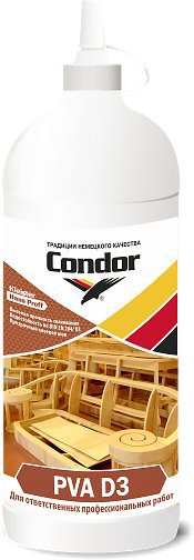 Клей ПВА столярный CONDOR PVA D3 1 кг купить в сети строительных магазинов Мастак