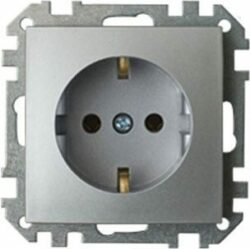 Розетка скрытая с заземлением BYLECTRICA Стиль серебро (РС16-525сер) купить в сети строительных магазинов Мастак